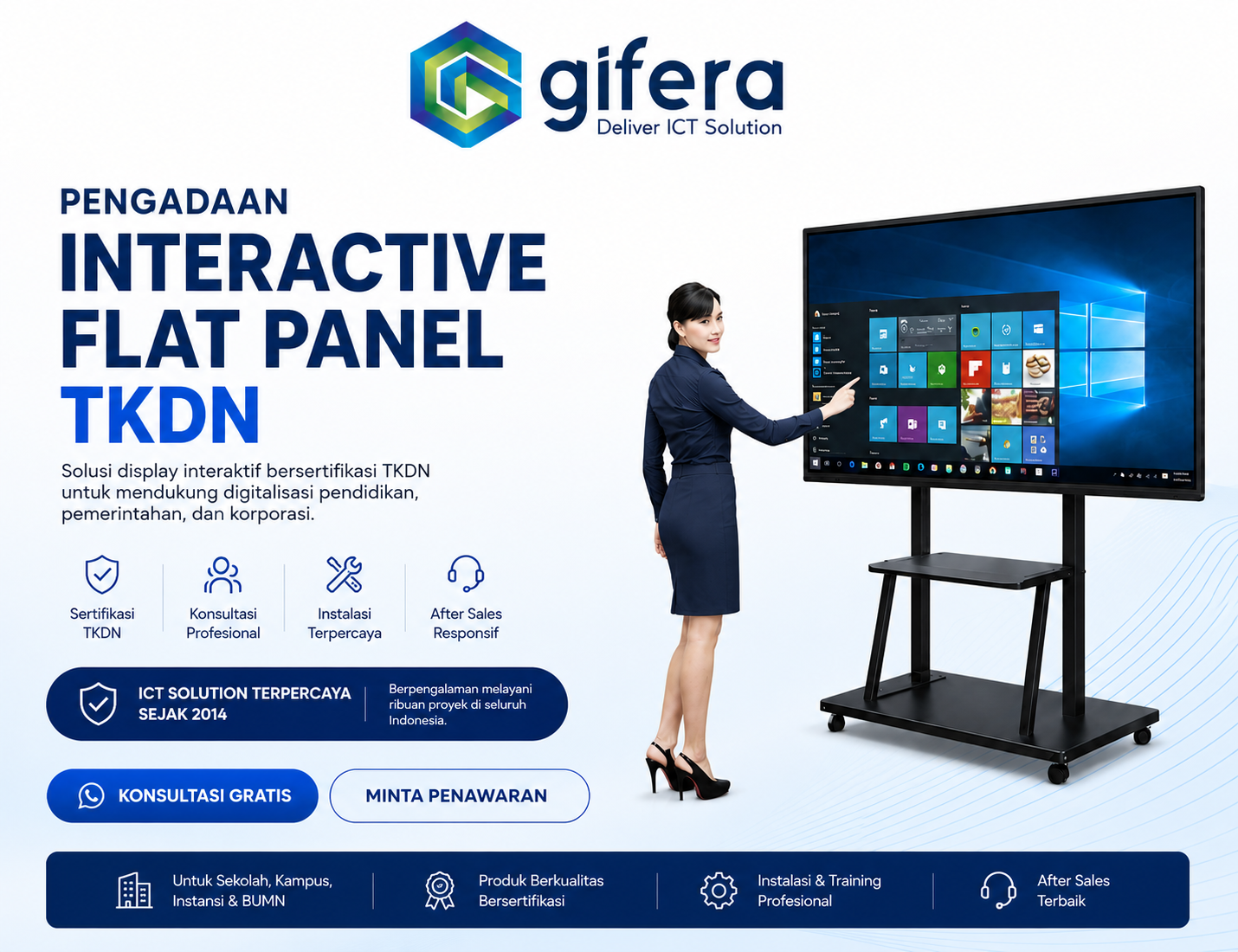 Panel Rambu Tkdn Pengadaan Interactive Flat Panel TKDN - PT Gifera Odo Technology